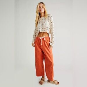 We The Free Yuki Barrel Orange Jeans Size L
